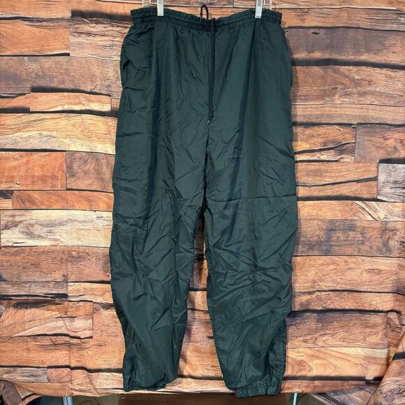 Vintage Wind Pants Large Green Women's Nylon Windbreaker Track Y2K Sports - Picture 1 of 10